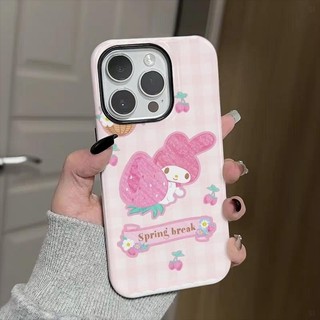 Ốp điện thoại 2 trong 1 Jelly Strawberry Melody tương thích với iPhone 15 Pro Max, Apple 16 14 Plus 11 / 12 / 13 Pro Max, vỏ bảo vệ chống sốc mới