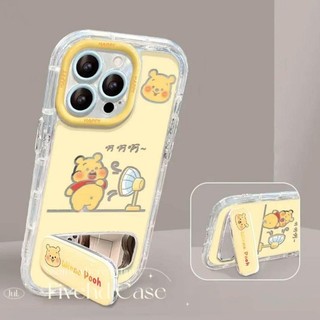Vỏ gương trang điểm hoạt hình dễ thương + Giá đỡ cho iPhone 11 16 15 14 13 12 Pro Xs Max XR X 6 6s 7 8 Plus Vỏ điện thoại TPU mềm Ốp lưng bảo vệ chống sốc