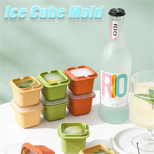 Khuôn làm đá viên có thể tái sử dụng Khuôn làm đá hình vuông có nắp cho DIY Kem Whisky Khuôn Cocktail Gia đình Tiện ích nhà bếp