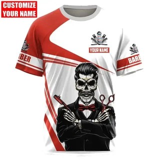 Ngộ nghĩnh Cắt Tóc Đồng Nhất Nam Áo Thời Trang Hip Hop Bông Tai Kẹp 3D Tùy Chỉnh In Tee Cổ Tròn Quá Khổ Tay Ngắn Rời Áo