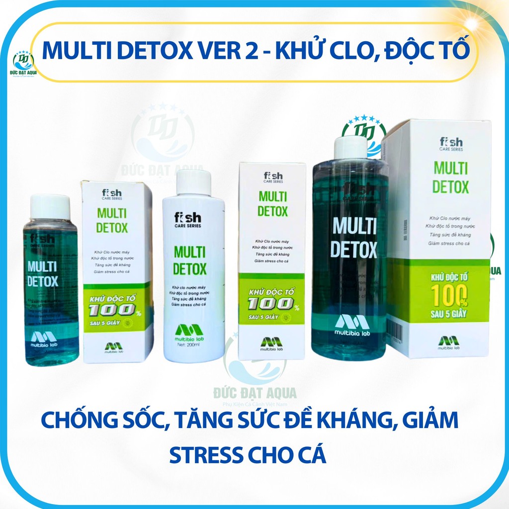 Multi Detox Ver 2 - 100-200-400ml Khử Clo, độc tố - chống sốc, tăng sức đề kháng, giảm stress cho cá 2