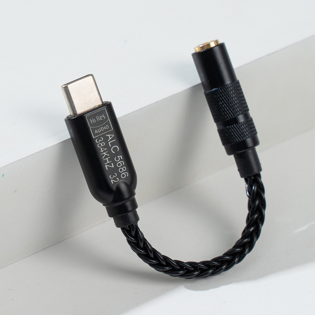 Bộ khuếch đại tai nghe Dac Realtek ALC5686 USB-C sang 3,5mm với bộ giải mã kỹ thuật số và bộ chuyển đổi Hifi Dac Type-C sang 3,5mm