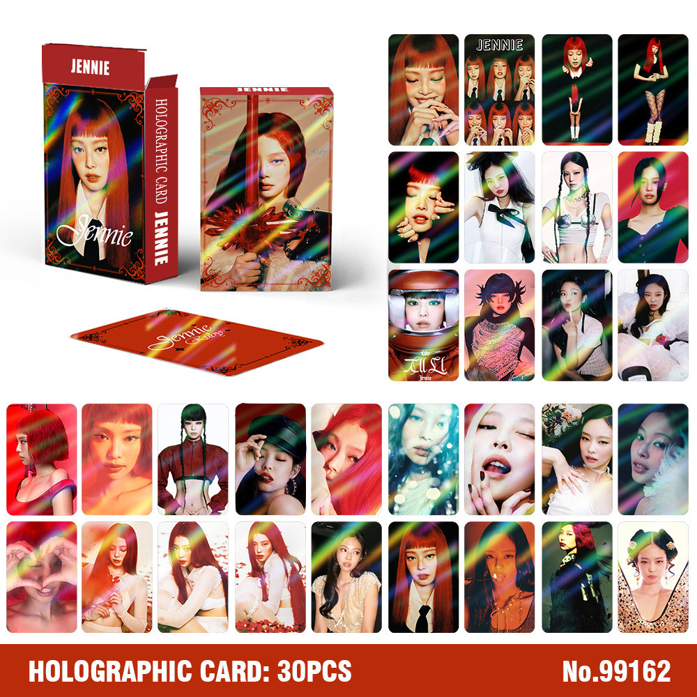 Blackpink JENNIE Ruby Laser Photocard Lomo Card 30 cái / hộp | Shopee ...