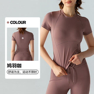 Áo thun thể thao Lulemon Mùa hè Thể dục hàng đầu Nữ dáng ôm hơn Nhìn nhanh khô Yoga Mặc tay ngắn