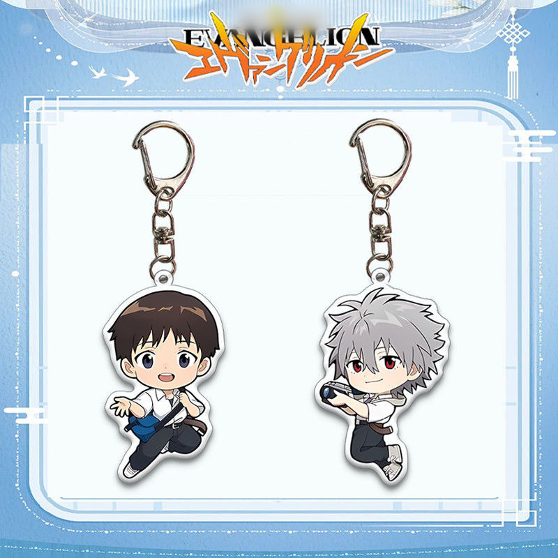 HK1 NEON GENESIS EVANGELION Acrylic Móc Khóa Ba Lô Mặt Dây Chuyền Túi Phụ Kiện EVA Anime Ngoại Vi KH1
