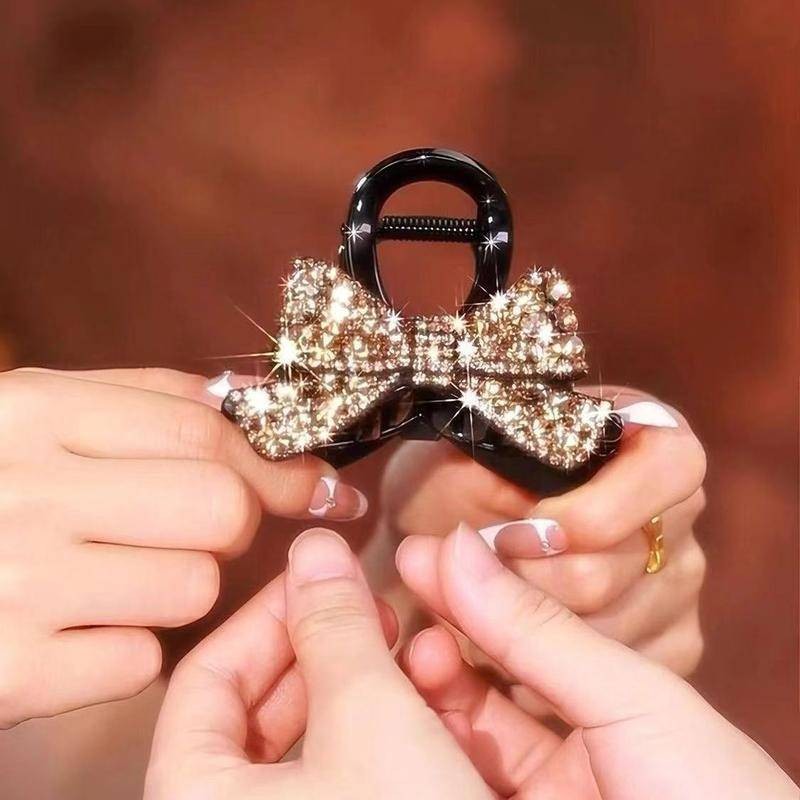 8cm Thanh Lịch Nhấp Nháy Kim Cương Nơ Tóc Cao Cấp Cảm Giác Tất Cả Trận Đấu Lấy Kẹp Lưng Đầu Tóc Cá Mập Kẹp