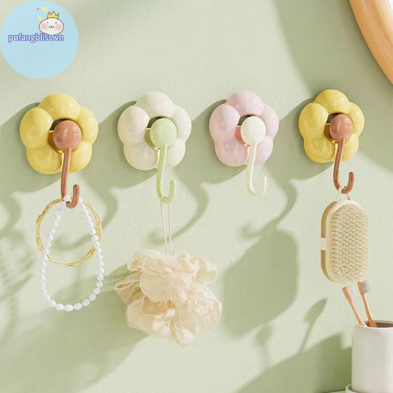 Pufangbliss Sáng Tạo Đấm Hoa Hút Móc Đa Năng Phòng Tắm Nhà Bếp Có Thể Tái Sử Dụng Traceless Móc Giá Để Đồ Mạnh Mẽ VN