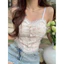 Áo croptop hai dây hoa nhí cúp ngực, áo bra nữ thời trang retro đường phố