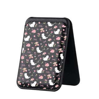 Ví họa tiết hoa dại màu đỏ cho iPhone 16 15 14 13 12 pro Max 16Plus Giá đỡ điện thoại thẻ cho vỏ bỏ túi
