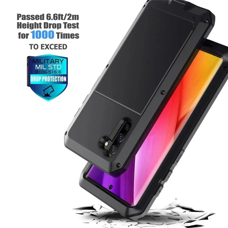 Dành Cho Samsung Galaxy S26 S25 S24 S23 S22 S21 Ultra S10 S20 Plus Sang Trọng Giáp Kim Loại Chịu Lực Bảo Vệ Ốp Lưng Chống Sốc