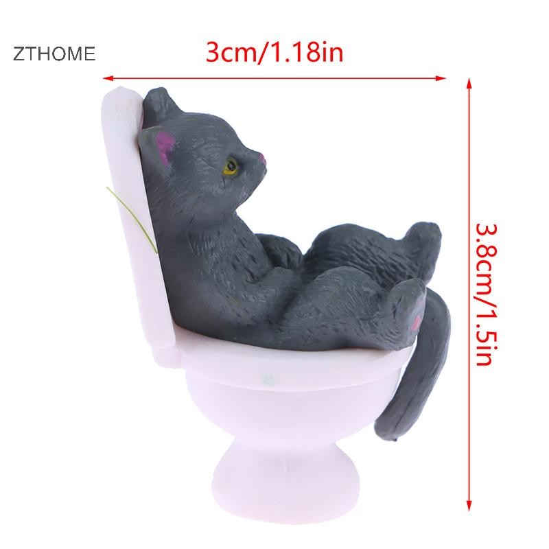 Zthome 1Pc Nhà Vệ Sinh Series Hình Mèo Thu Nhỏ Dễ Thương Dài Lasg Tượng Mèo Đẹp Cho Văn Phòng Mini Nhà Búp Bê Trang Trí HOT