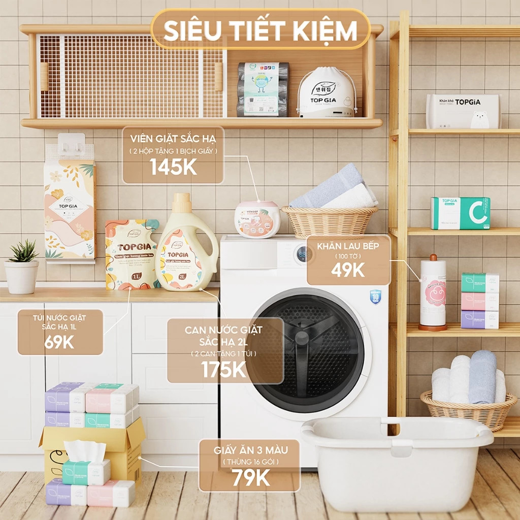 (CAN 2LIT) Nước giặt xả sắc Hương Nước Hoa Top Gia 2in1, can 2 lít khử khuẩn lành mạnh, lưu hương tới 24H
