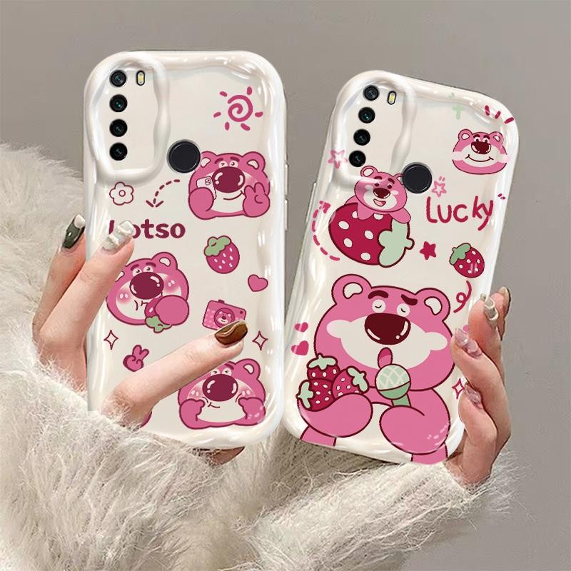 Vỏ Cho Redmi Note 8 Kem Hoạt Hình Silicon Bảo Vệ 3D TPU Mềm Dễ Thương Gấu Dâu Thẩm Mỹ Vỏ Điện Thoại Chống Sốc