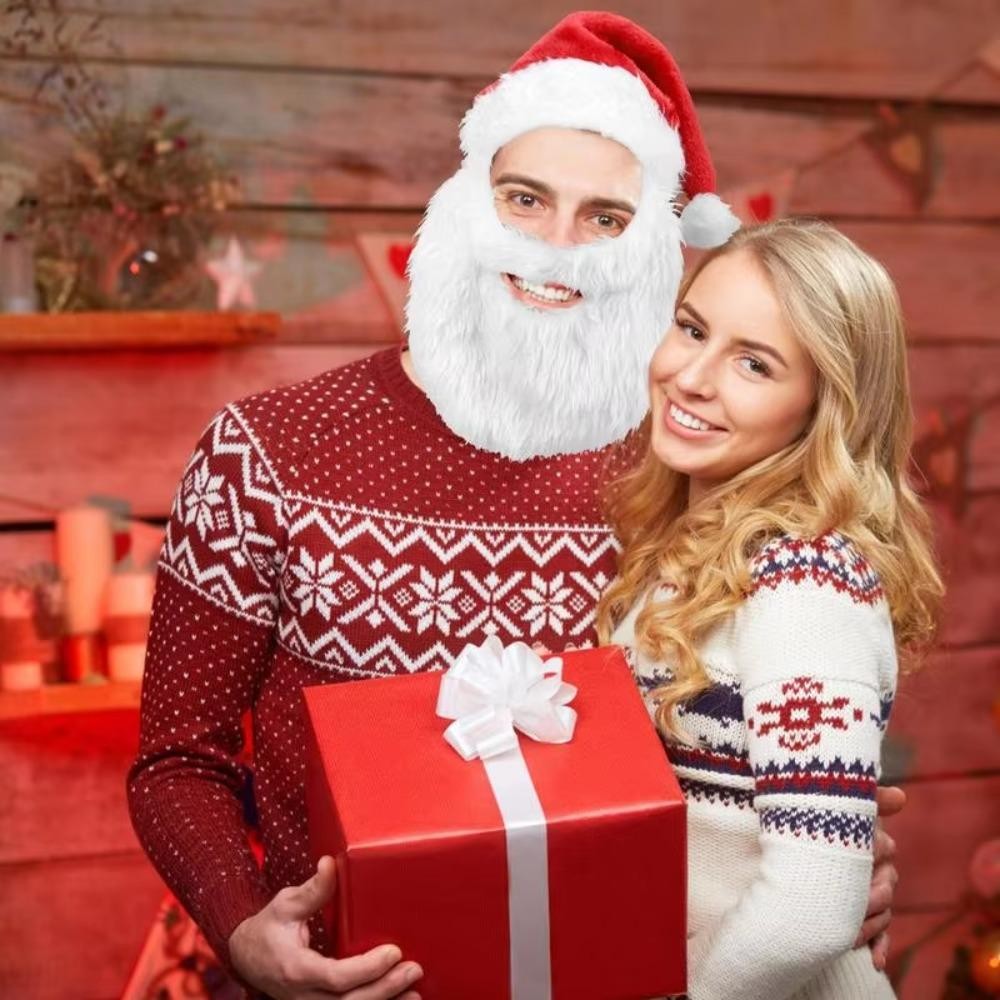 Mũ và Râu Ông Già Noel YMIFI Màu Đỏ Râu Trắng, Phù Hợp Cho cosplay Hoặc Trang Phục Giáng Sinh Cho Cả Trẻ Em Và Người Lớn