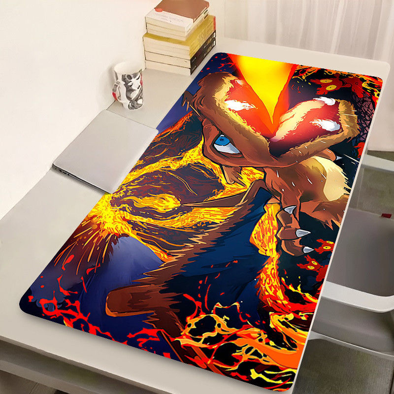Fiery Dragon Mouse Pad Laptop Anime Nhật Bản Bàn Phím Chơi Game Thảm PC P-pokine C-charizard Mousepad XL Kawaii Mở Rộng Bàn Chơi Thảm