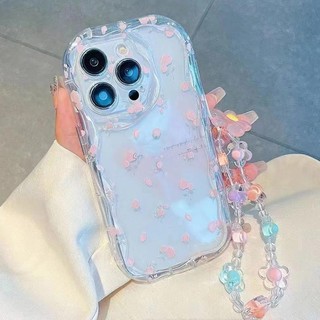 Ốp Lưng Cánh Hoa Bướm Hoa Hồng Cho Redmi Note 14 13 Pro Plus 12 11 10 9 8 Pro 10s 9s 12s 11s Cô Gái Dây Xích Trong Suốt Vỏ Điện Thoại