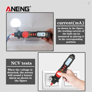 Aneng A3004 Đồng hồ vạn năng bút kỹ thuật số Phạm vi tự động NCV AC / DC Vôn kế Ampe kế Ohmmeter Đồng hồ đo điện trở với điện dung Kiểm tra Diode Báo động liên tục Màn hình LCD có đèn nền có giữ dữ liệu F