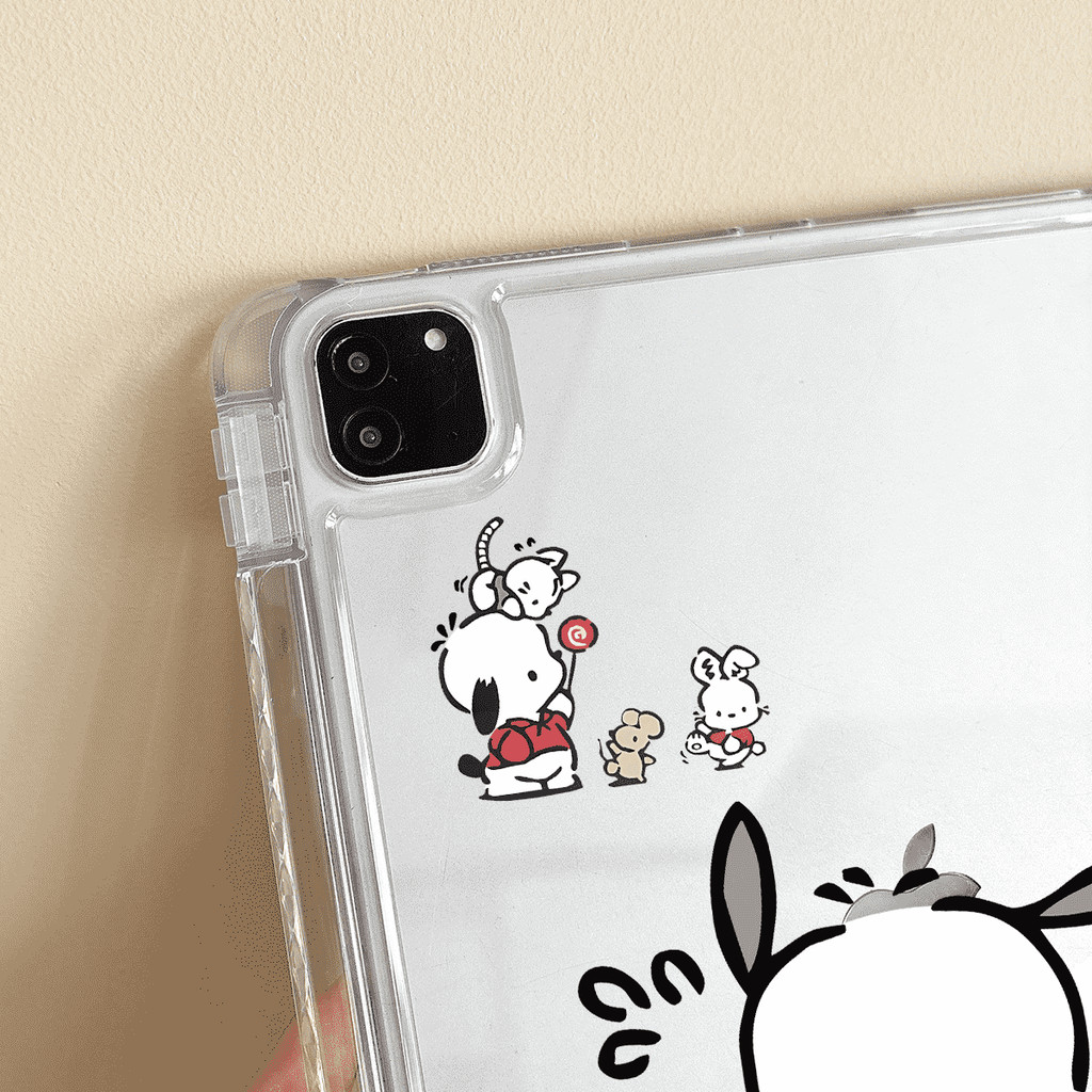 Vỏ Cứng Ngộ nghĩnh Pochacco Cho Mini6 Mini7 iPad 5 6 7 8 9 10th Air2 Air3 Air4 Air5 Air6 10.9 "Pro10.5 Pro11 Air11 M2 M4 2024 Vỏ TPU Có Khe Cắm Bút Chì