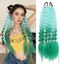 Phần mở rộng tóc màu PYCOU, Phần mở rộng đuôi ngựa bong bóng nhẹ 20 "cho trẻ em, bện thủ công cho bé gái cho lễ hội EDC Rave với dây buộc tóc Ombre Phụ kiện ngày tóc điên cuồng