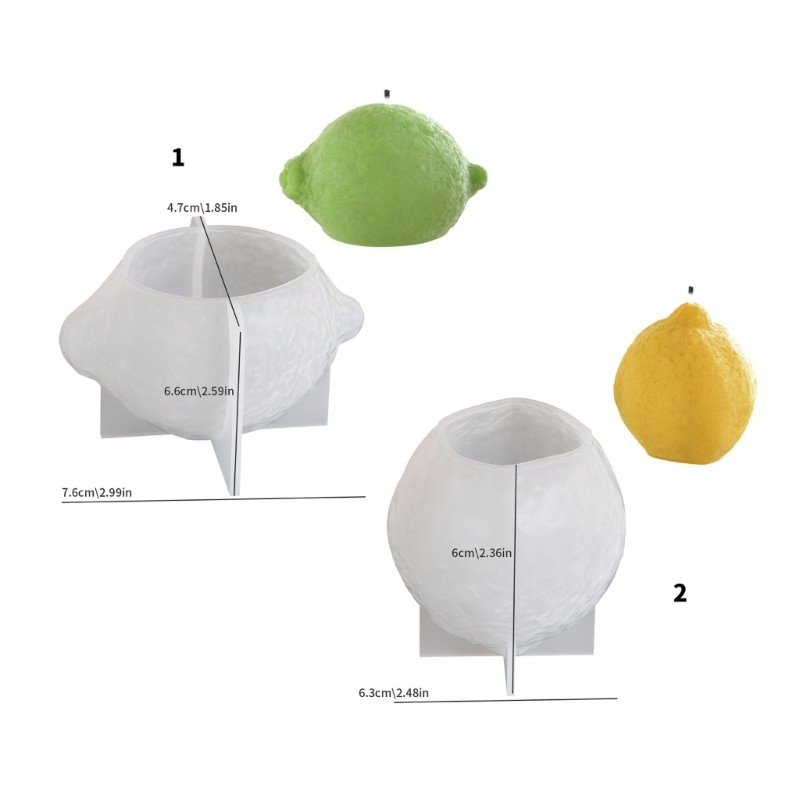 Inste Khuôn Silicon Linh Hoạt Cho 3D Hình Chanh Xà Phòng Thơm Làm Sô Cô La Và Gia Đình Thủ Công Nhựa Dính Khuôn