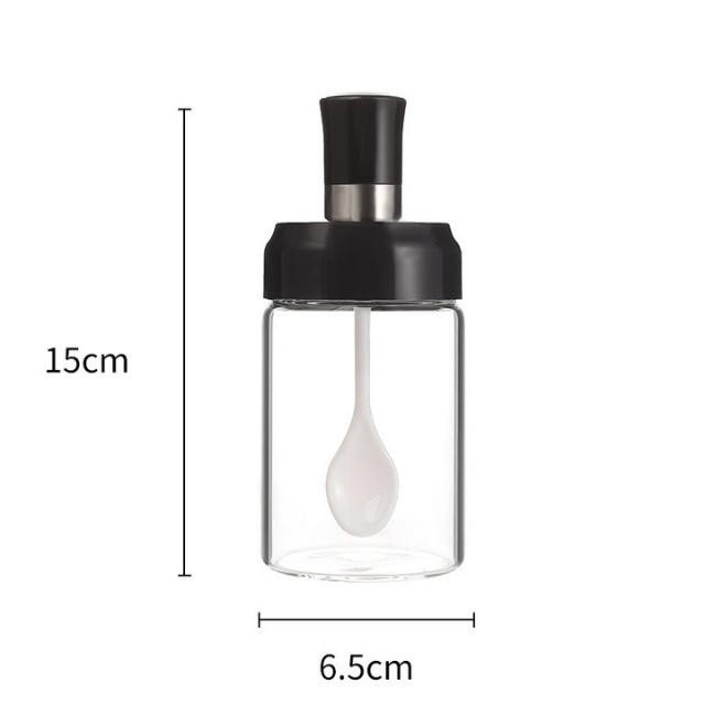 Lọ đựng gia vị thủy tinh kèm muỗng, Hũ đựng gia vị thủy tinh kèm thìa cao cấp thông minh