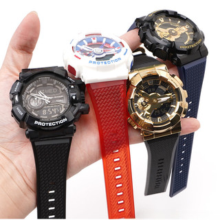 Dây đeo đồng hồ cao su TPU đầy màu sắc cho Casio cho G-shock GM-110 GA110 GA-200 400 700 800 GD-110 AQS810W GW8900 Dây đeo đồng hồ nam Vòng đeo tay silicon Thể thao chống nước