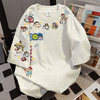 Áo Phông Áo Thun Shin Sticker in tay cực hot cute Dáng rộng