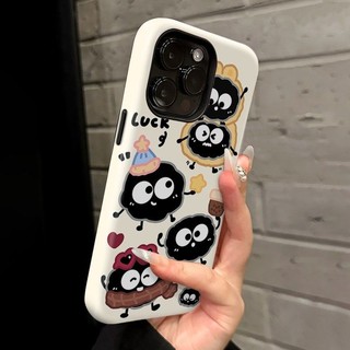 Ốp điện thoại hình quả bóng than hoạt hình Tương thích với iPhone 15 Pro Max, Apple 16 14 Plus 11 / 12 / 13 Pro Max, vỏ bảo vệ chống sốc mới