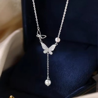 Vòng cổ bướm bạc S925 Trang sức thời trang đơn giản Quà tặng nữ