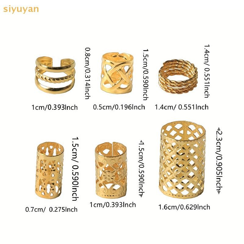 Siyuyan 60 / 90 Chiếc Hợp Kim Tóc Trang Sức Tóc Vòng Bím Tóc Kim Loại Dreadlock Hạt Tóc Nhẫn Đa Phong Cách Bím Tóc Phụ Kiện VN
