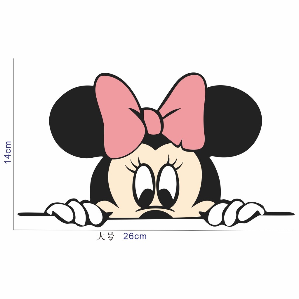 Nhãn dán Mickey Minnie chống nước cho xe hơi, xe máy, tường, tủ lạnh NIEZ