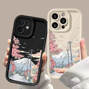 Ốp Điện Thoại Cho Iphone 16e 16 Pro Max 15 14 13 12 11 Pro Max 7 8 Plus 12 13 Mini Điện Thoại Di Động Sang Trọng Suzume Anime Nhật Bản Phong Cảnh Silicon Bảo Vệ Camera