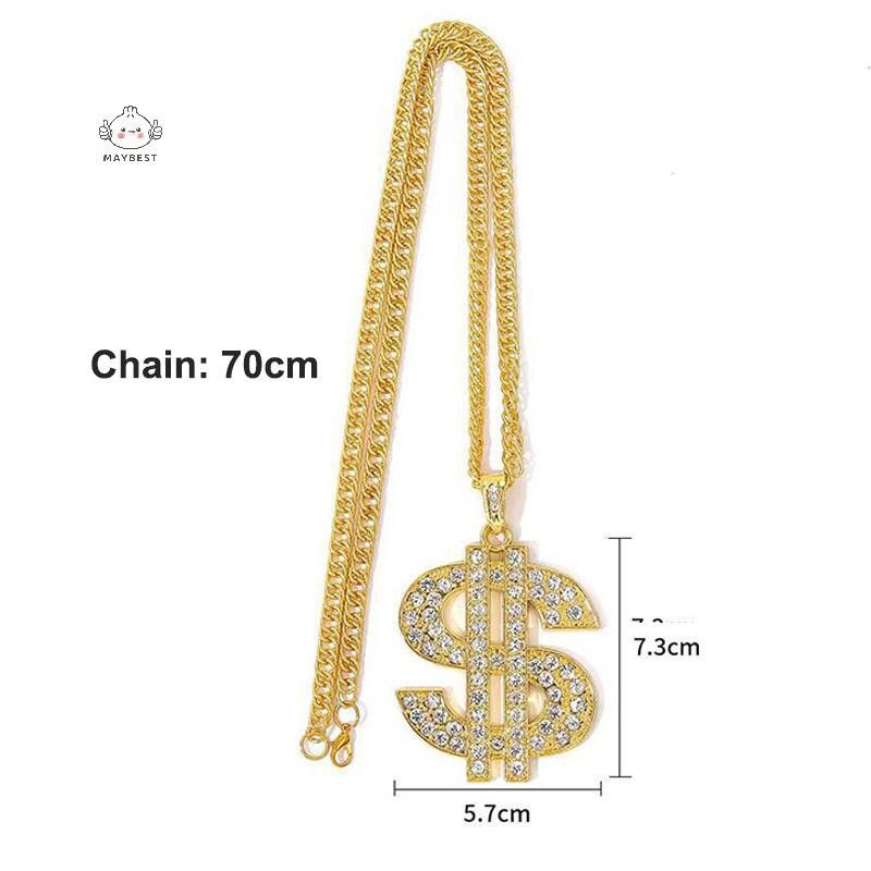 Maybest 50-120cm Quá Khổ Dây Xích Chunky Lớn Màu Vàng Vòng Cổ Hip Hop Punk Gothic Rock Mặt Dây Chuyền Nhựa Đạo Cụ Dự Tiệc {VN}