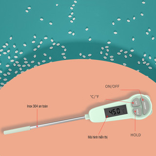 Nhiệt kế que đo sữa Misuta kèm pin, đo sữa đo nước tắm bé trả kết quả nhanh và chính xác, tiện lợi