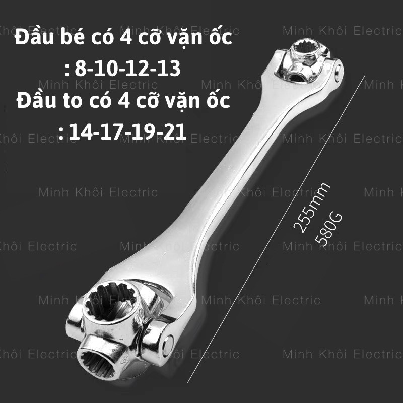 Cờ lê xoay đầu 8 trong 1 Linbon,cờ lê đa năng, cờ lê 8 đầu xoay, mỏ lết xoay,khẩu 8 mắt,cờ lê thông minh 8 đầu xoay,khẩu