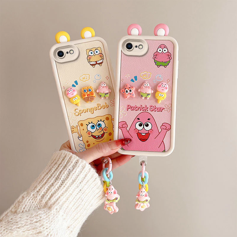 Ốp lưng iPhone 7 Ốp lưng iPhone 8 iPhone se (2020) Ốp lưng iPhone se (2022) Tương thích với Ốp điện thoại mềm hình tai hoạt hình 3D dễ thương có họa tiết da BB-PWED