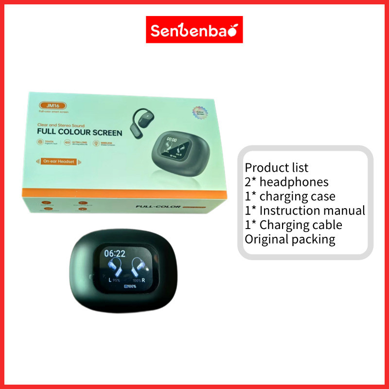 Senbenbao JM16 Tai nghe không dây Bluetooth thể thao chính hãng có Mic Tai nghe âm thanh nổi HiFi V5.4 Tai nghe màn hình màu