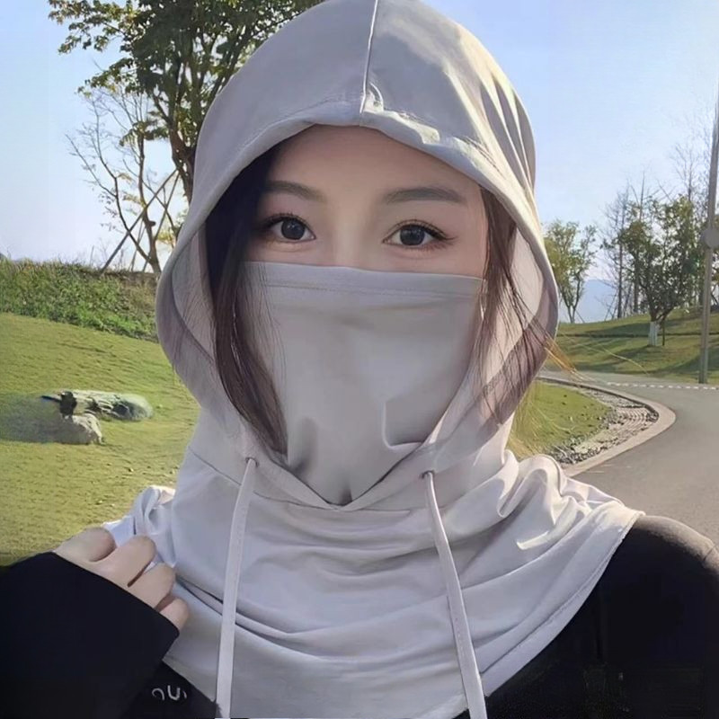 Mũ Trùm Đầu Kèm Khẩu Trang Nam Nữ,Mũ Trùm Đầu Hoodie Chống Nắng UPF50+,Thoáng Mát, Thấm Hút Tốt
