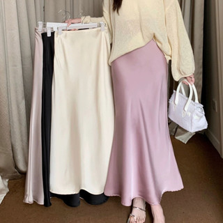 Váy satin lụa nhiều màu Váy đuôi cá eo thấp chất lượng cao Váy dự tiệc sang trọng một lớp