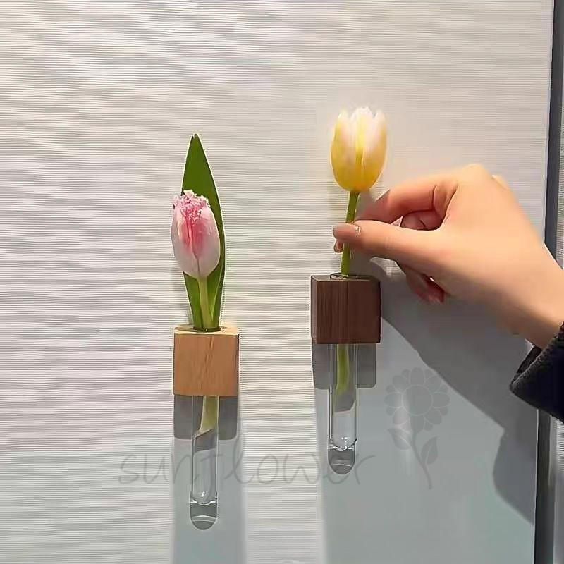 [hướng dương] Nhãn dán tủ lạnh văn hóa hoa từ tính Sắp xếp hoa Trang trí ba chiều