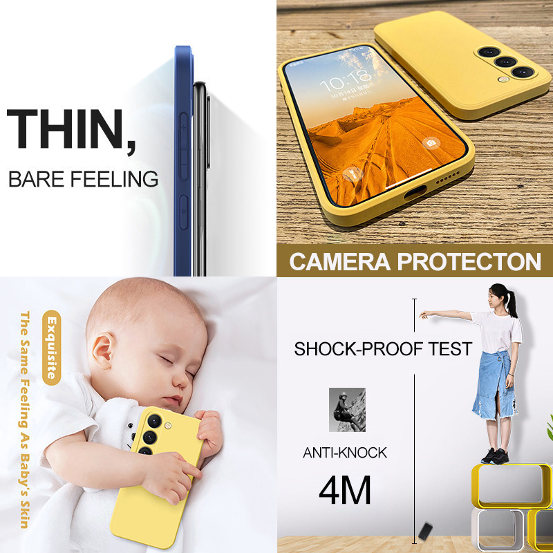 Ốp lưng S24 S23 S22 Ultra Plus Vỏ mềm silicon lỏng vuông cho Samsung Galaxy S24 S23 S22 S 23 Ultra Plus S24Ultra Ốp điện thoại