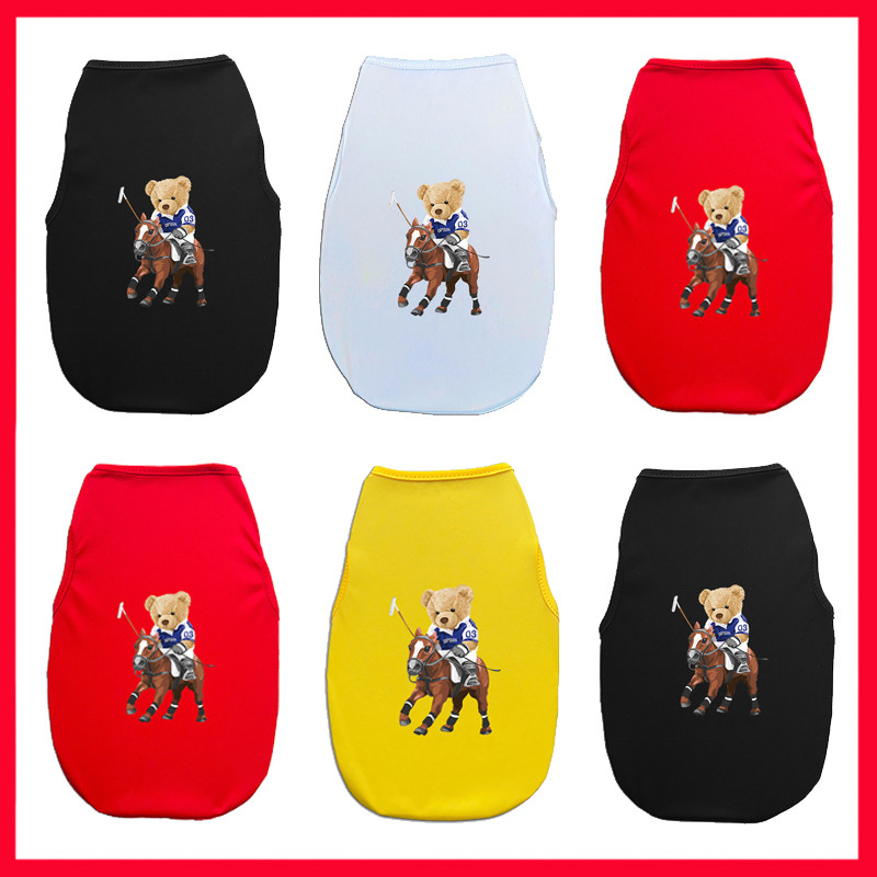 ✨ Hàng Mới Về ✨ S-2XL Chó Nhỏ Và Vừa Xuân Hè Quần Áo Chó Cưỡi Gấu Họa Tiết Áo Vest Chó Thoáng Khí