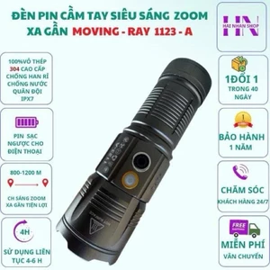 Đèn Pin Along 1123A Siêu Sáng Công Suất 65W Chiếu xa 700m Phù Hợp Đi Rừng Cắm TRại hm