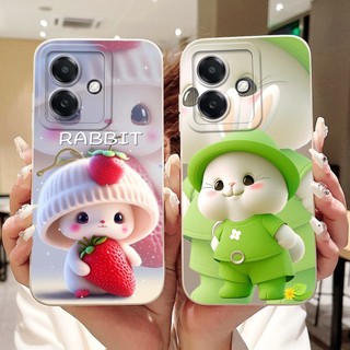 Dành Cho Oppo A3 (Toàn Cầu) / A3x 4G / A3x 5G Vỏ Hoạt Hình Mèo Thỏ Dễ Thương Mới Oppo A3x 4G 5G A 3X A3 Vỏ Điện Thoại Silicon Mềm Bảo Vệ Ống Kính