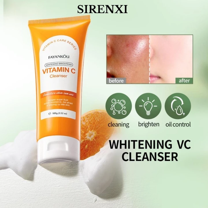 Sữa rửa mặt SIRENXI, Sữa rửa mặt làm trắng Vitamin C, Sữa rửa mặt làm sạch sáng da cho bé gái