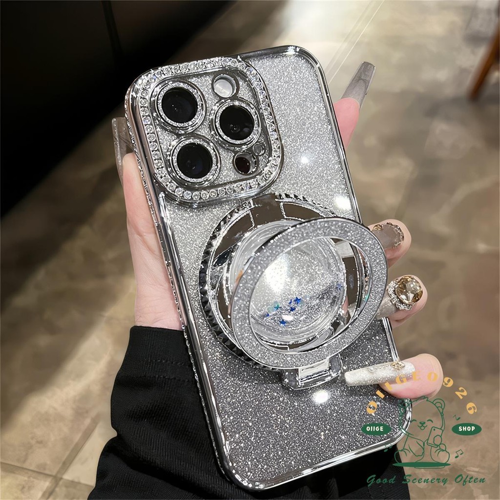 【 Ốp lưng iphone16 】 Giá đỡ cát lún kim cương Vỏ điện thoại iphone16 Pro Max 15 14 13 12 11 cho vỏ iPhone Vỏ mềm silicon TPU chống sốc