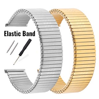 Dây đeo đồng hồ bằng thép không gỉ 12mm 14mm 16mm Dây đeo đồng hồ đàn hồi kim loại 18mm 20mm Dây đeo đồng hồ nam nữ Vòng đeo tay cổ điển Dây đeo đồng hồ mở rộng co giãn Phụ kiện đồng hồ