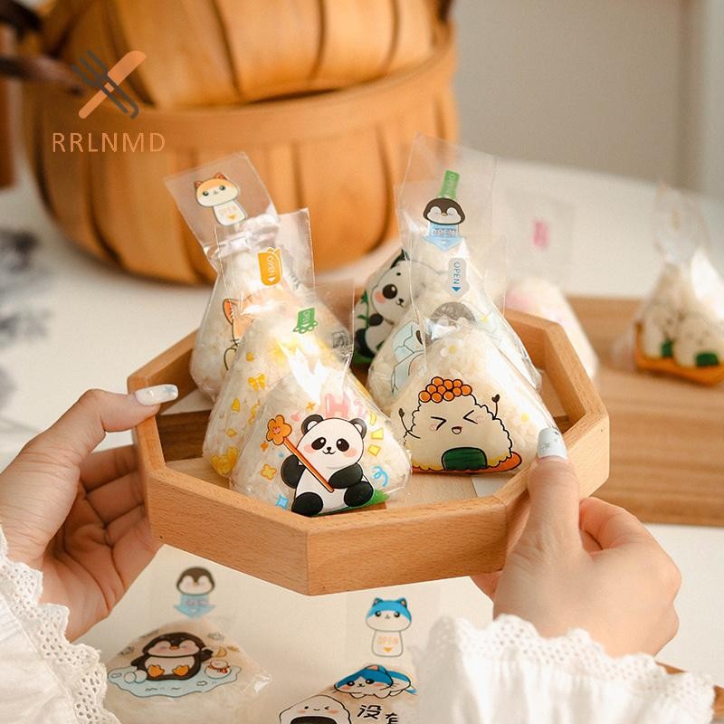 RRLNMD 50 / 100 Chiếc Gạo Tam Giác Nhật Bản Túi Đóng Gói Dùng Một Lần Nori Onigiri Túi Sushi Làm Sushi Khuôn Phụ Kiện Bento MỚI
