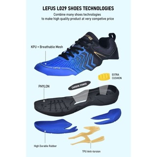Giay cầu lông, Pickleball Lefus L029 chính hãng New 2024 Đế sử dụng cao su HDR êm ái, bền bỉ kết hợp lớp Phtlon