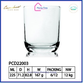 Bộ 6 Ly Thủy Tinh Bầu Lùn Góc 22003 Uống Trà Đá 225ml, Ly Thủy Tinh Tròn - Phương Trang
